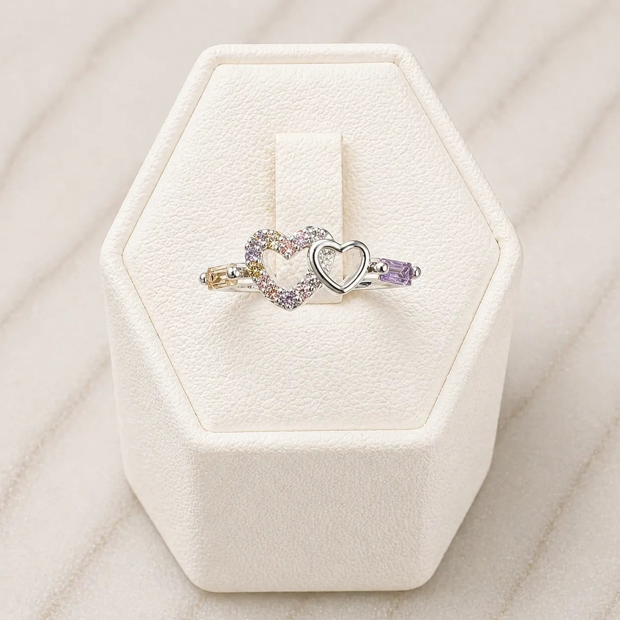 Anillo corazón microcircón