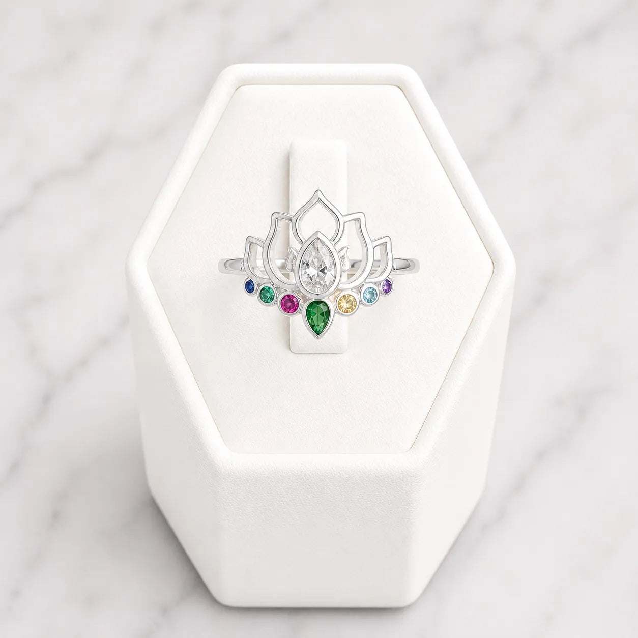 Anillo flor de loto multicolor