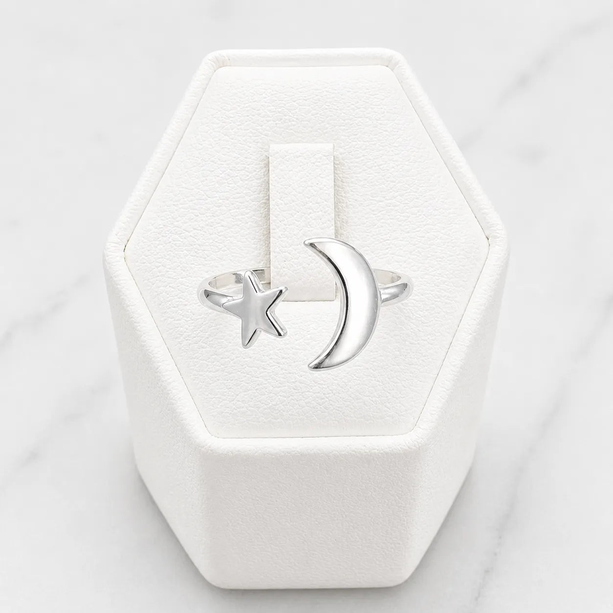 Anillo ajustable luna y estrella