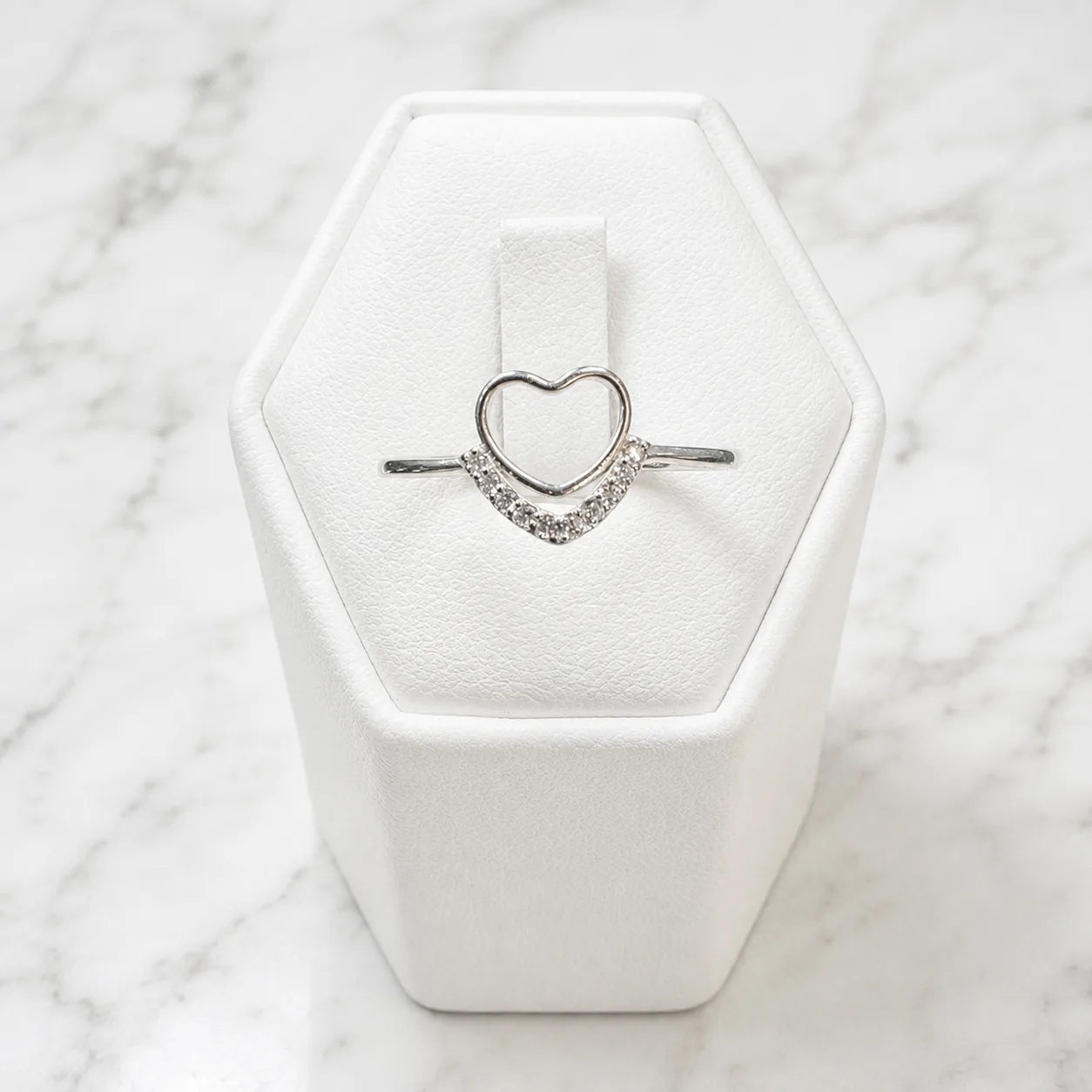 Anillo corazón microcircón
