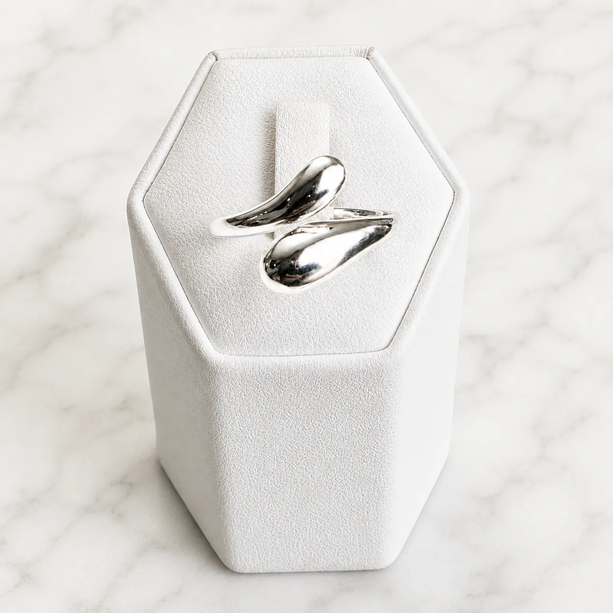 Anillo doble gota chunky