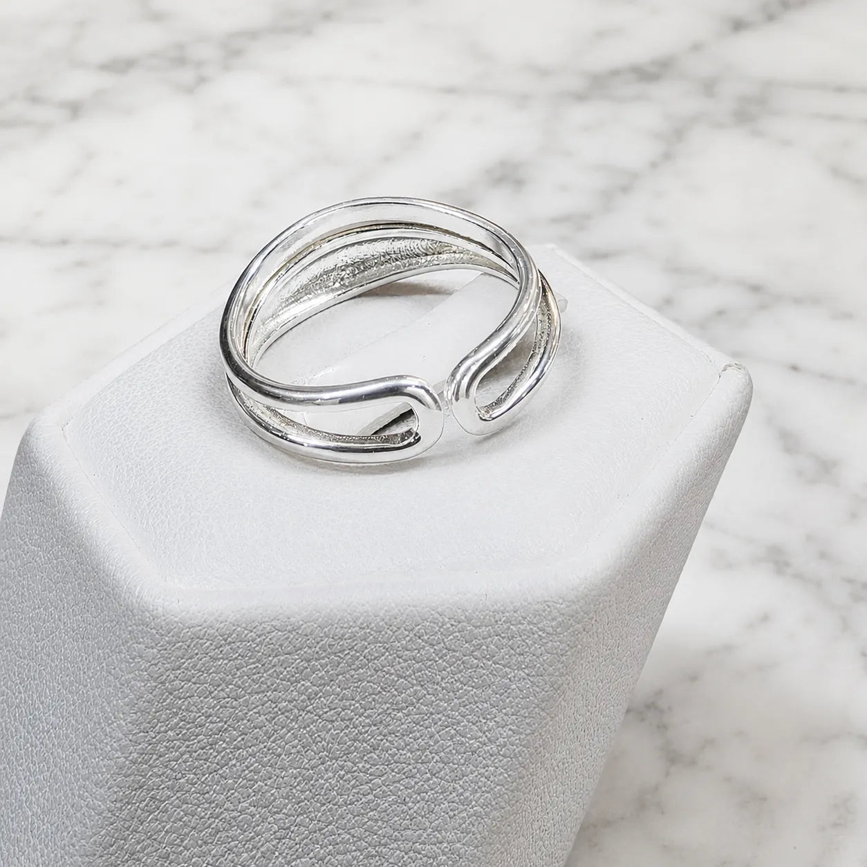 Anillo ajustable doble banda chunky