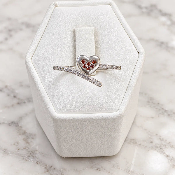 Anillo corazón microcircón