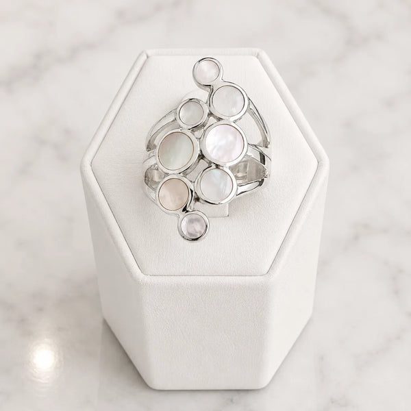Anillo burbujas nacar