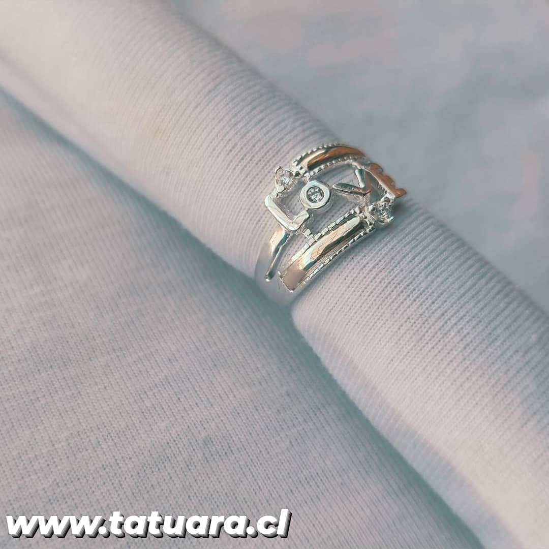 Anillo plata con oro love