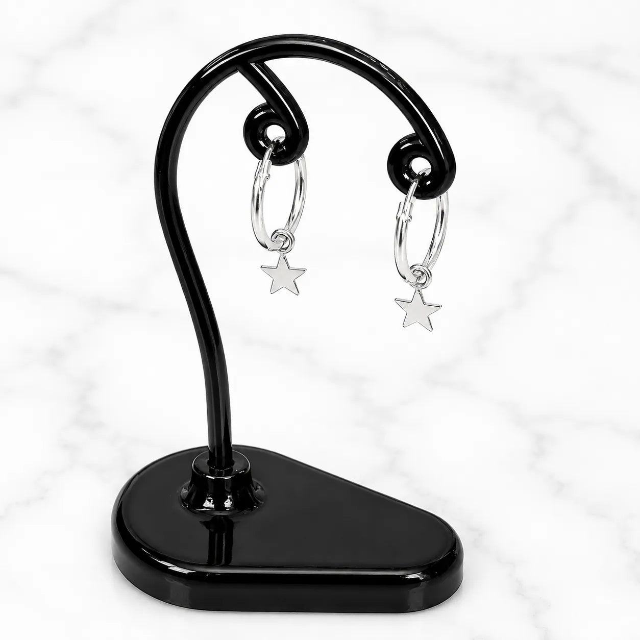 Aros argollas con colgante estrella 12mm