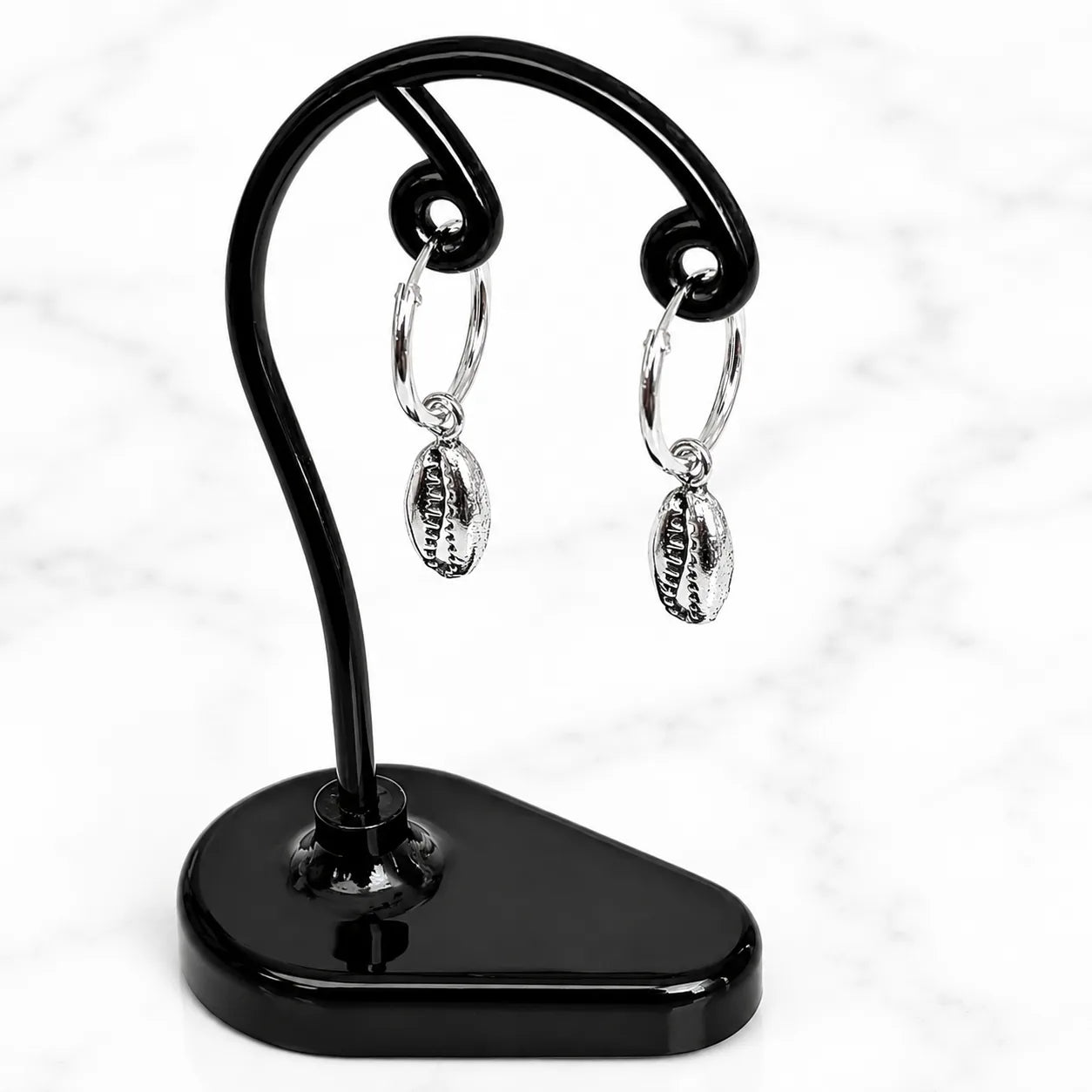 Aros argollas con colgante concha 12mm