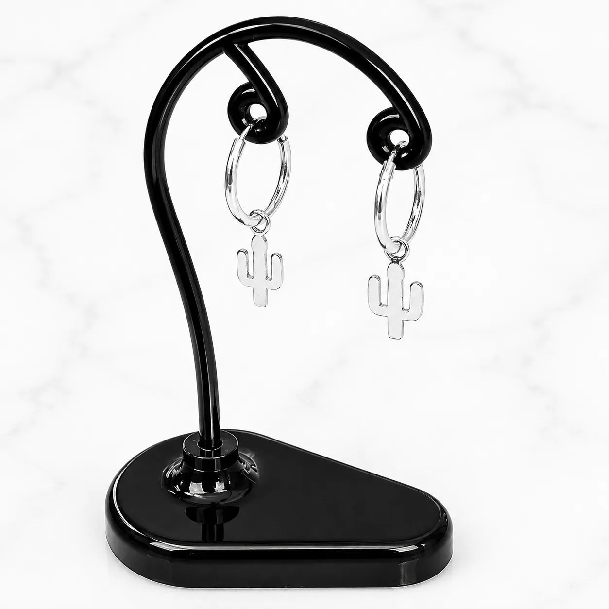 Aros argollas con colgante cactus 12mm