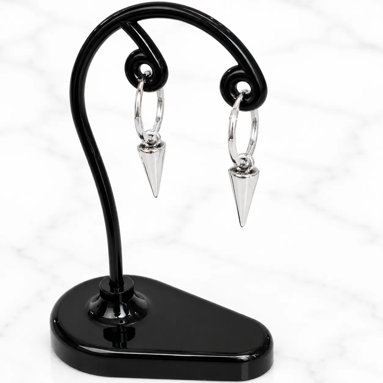 Aros argollas con colgante punta 12mm