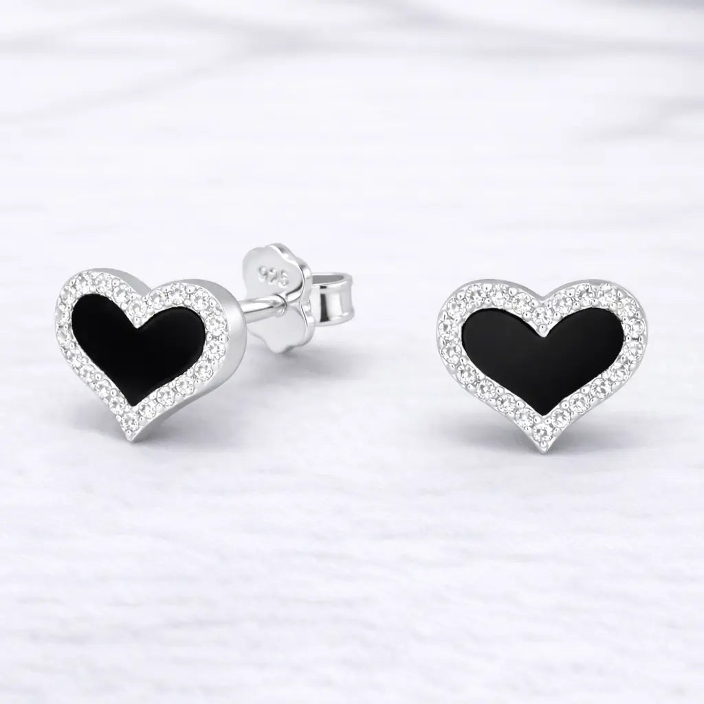 Aros apegados corazón onix