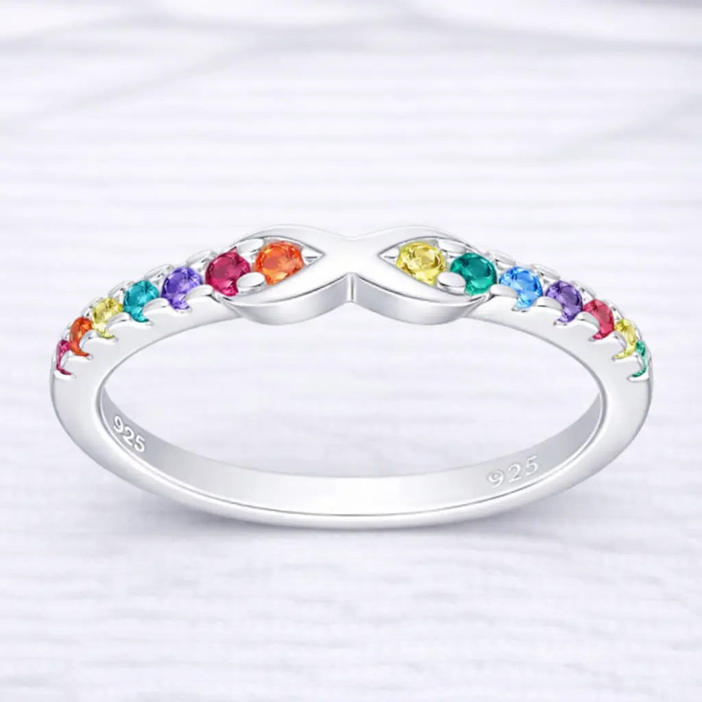 Anillo infinito circones de colores