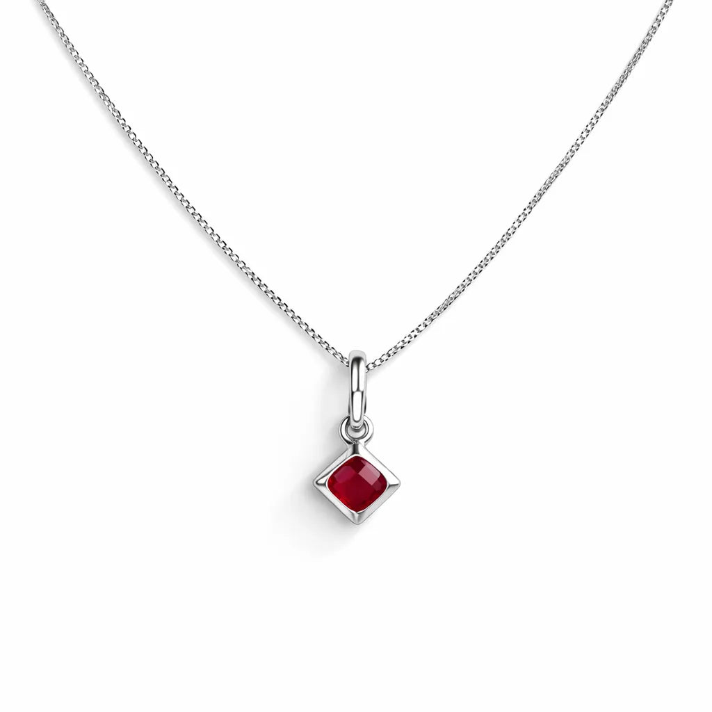 Collar punto luz cuadrado rojo