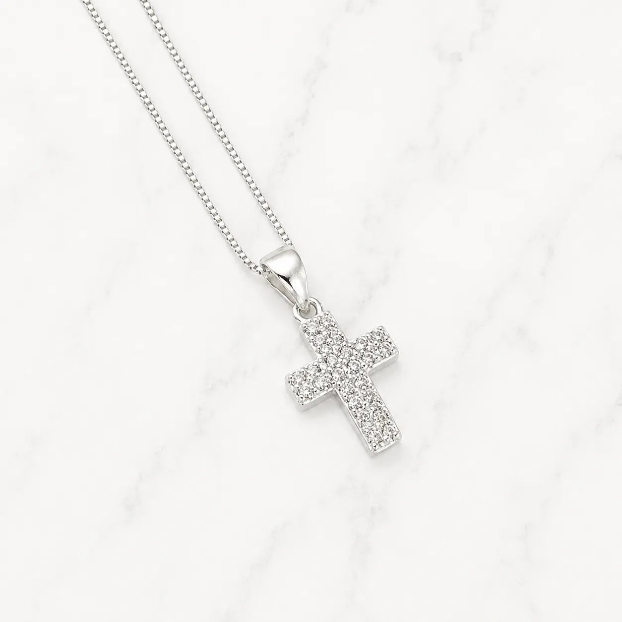 Collar religioso cruz microcircón