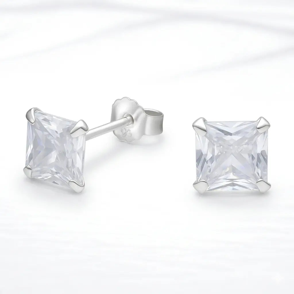 Aros apegados cuadrado circón 7mmx7mm