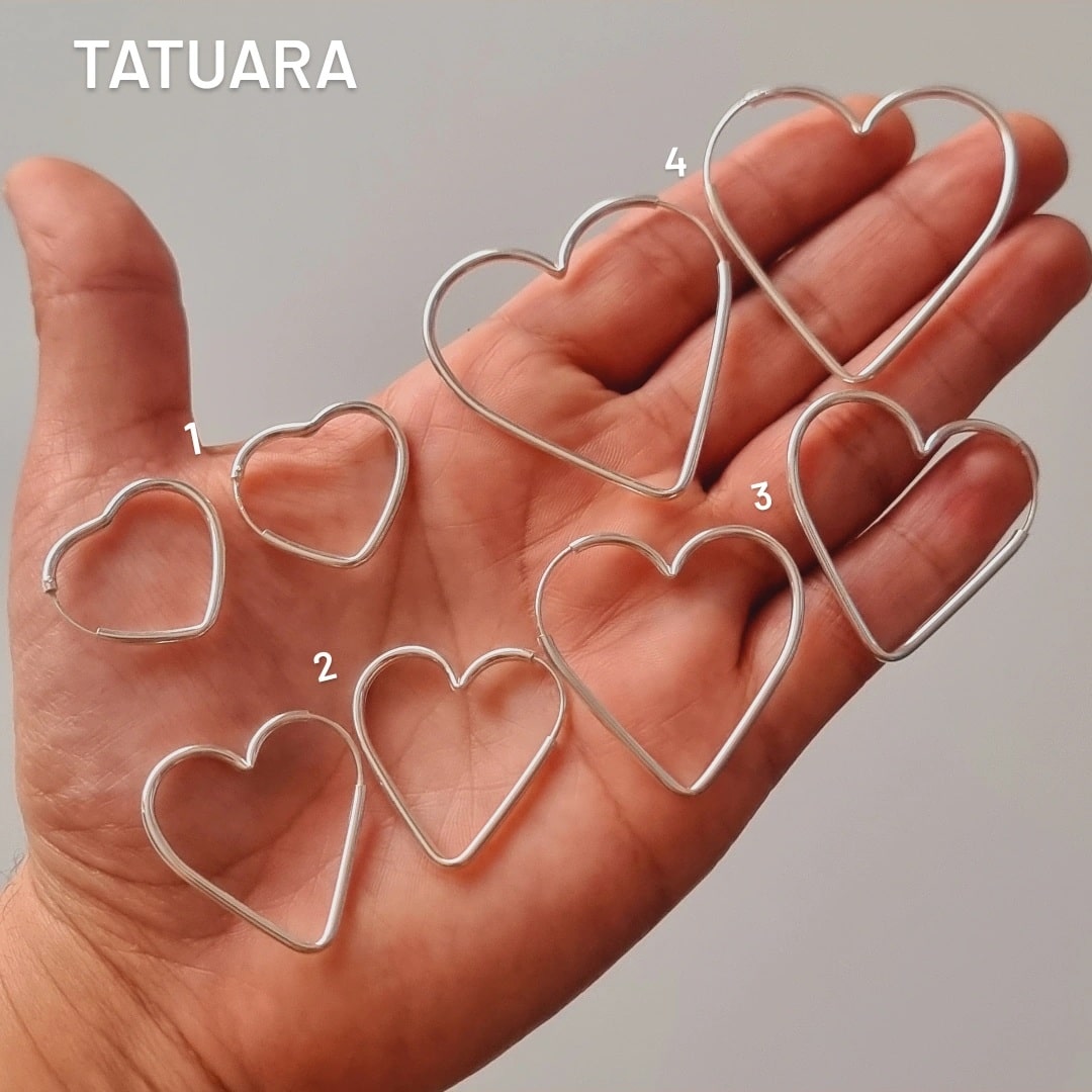 Aros argollas forma de corazón