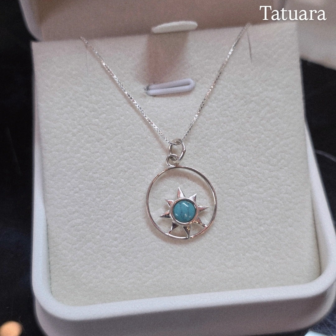 Collar sol turquesa