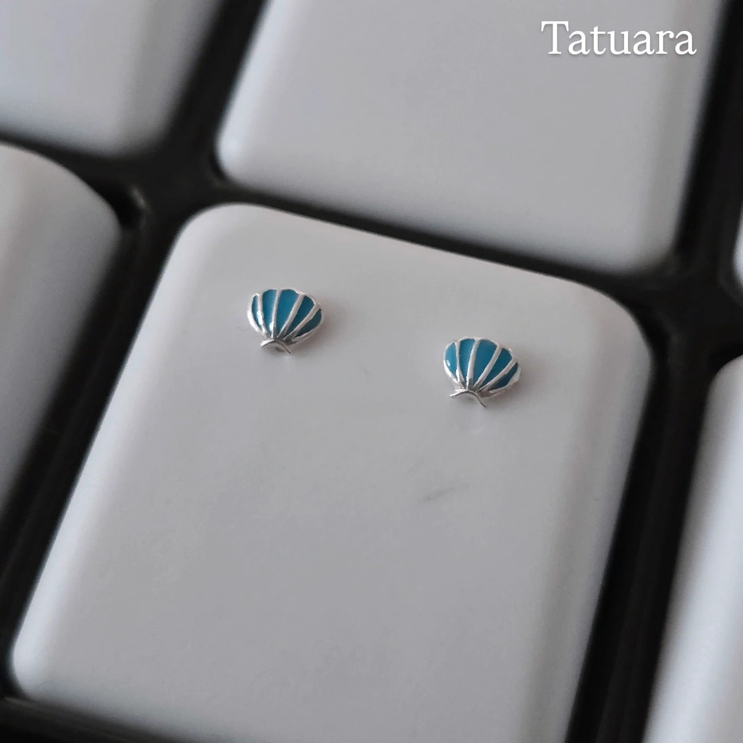 Aros apegados concha esmaltada