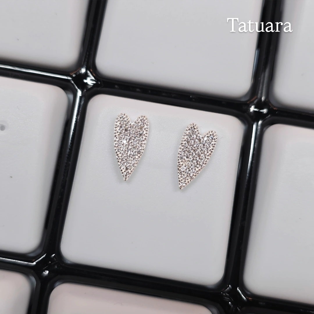 Aros apegados corazón microcircón