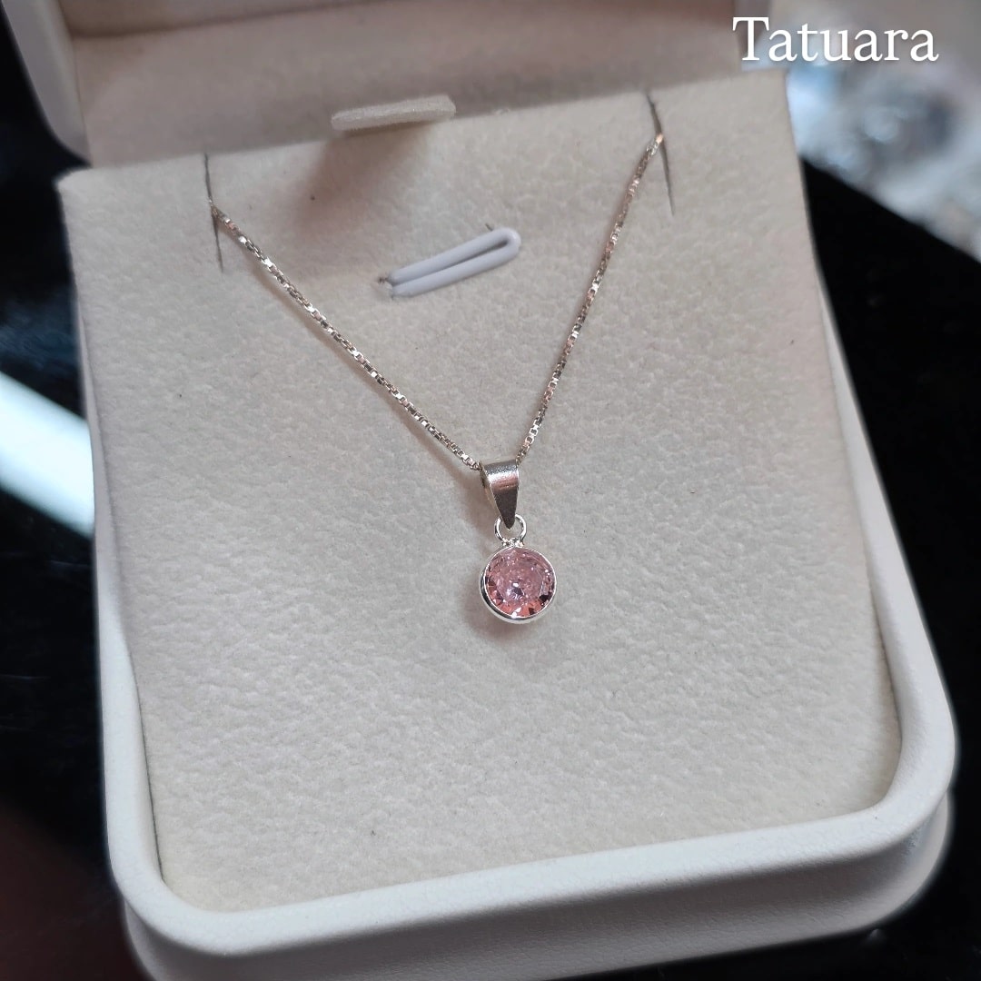 Collar punto luz rosa francia 6mm