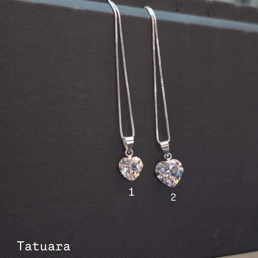 Collar punto luz corazón circon