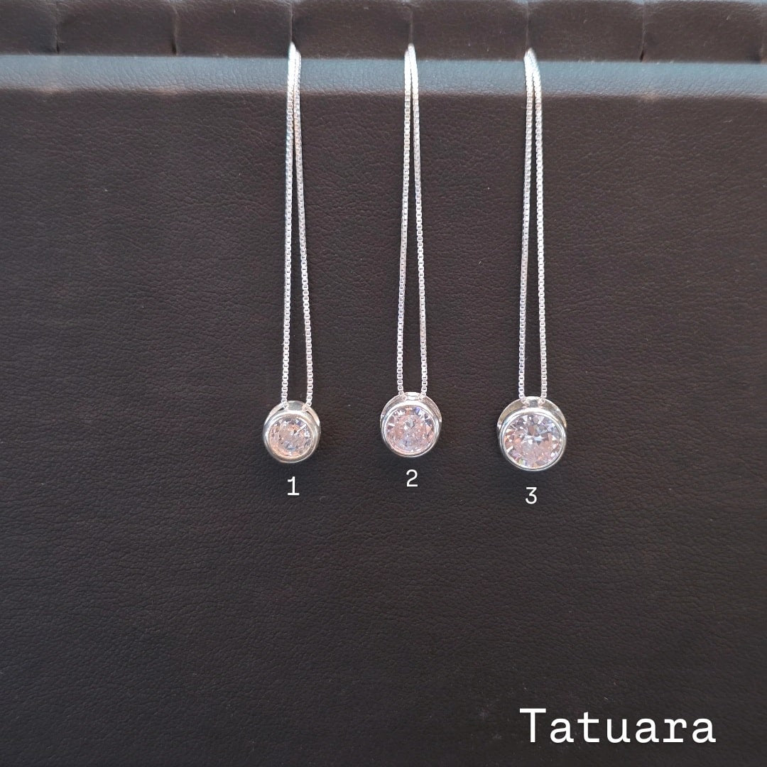 Collar punto luz circular circón