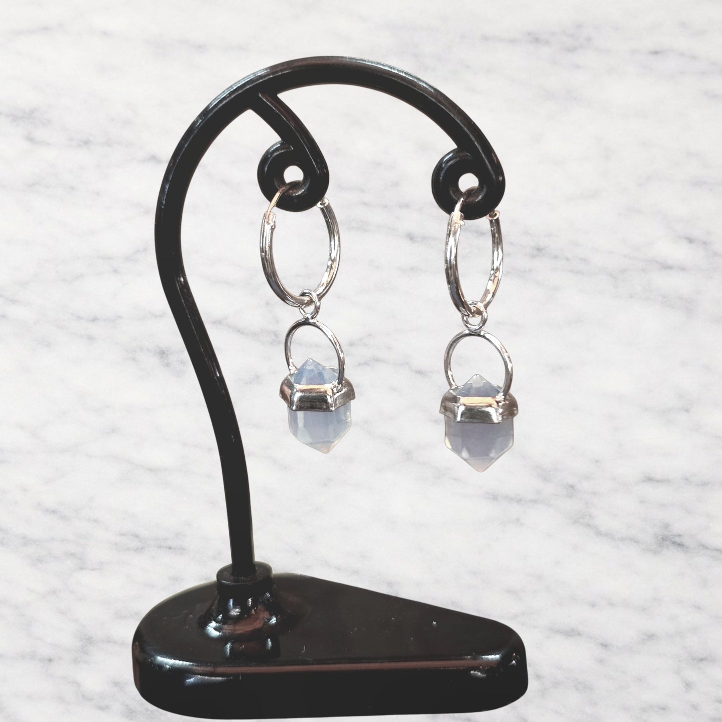 Argollas colgante opalina 12mm