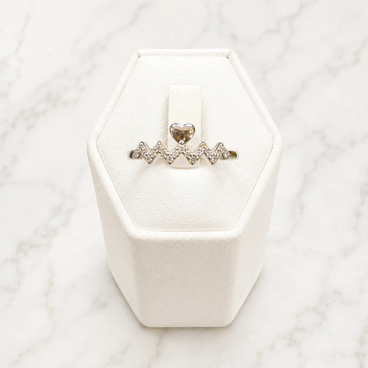 Anillo corazón microcircón