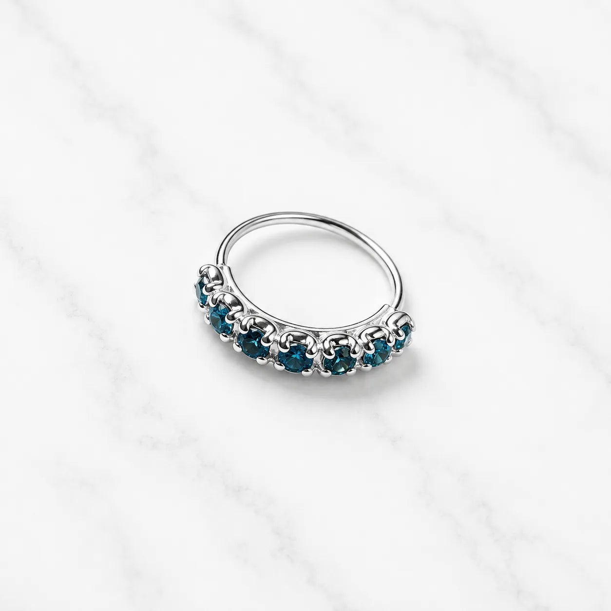 Argolla piercing nariz microcircón turquesa 8mm