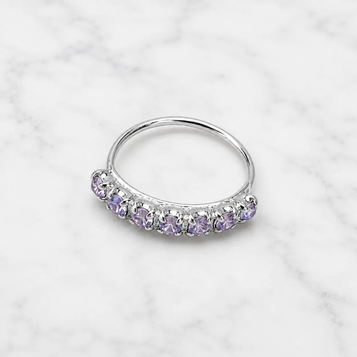Argolla piercing nariz microcircón lavanda 10mm