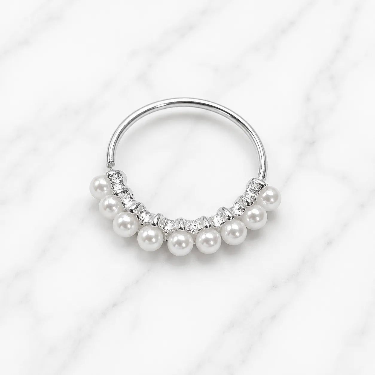 Argolla piercing nariz perlas