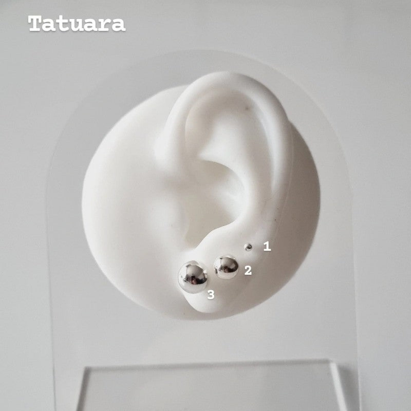 Aros apegados puntos de plata(2)