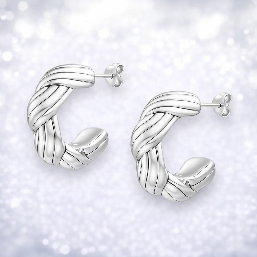 Aros argollas torcidas gruesas 25mm con tornillo