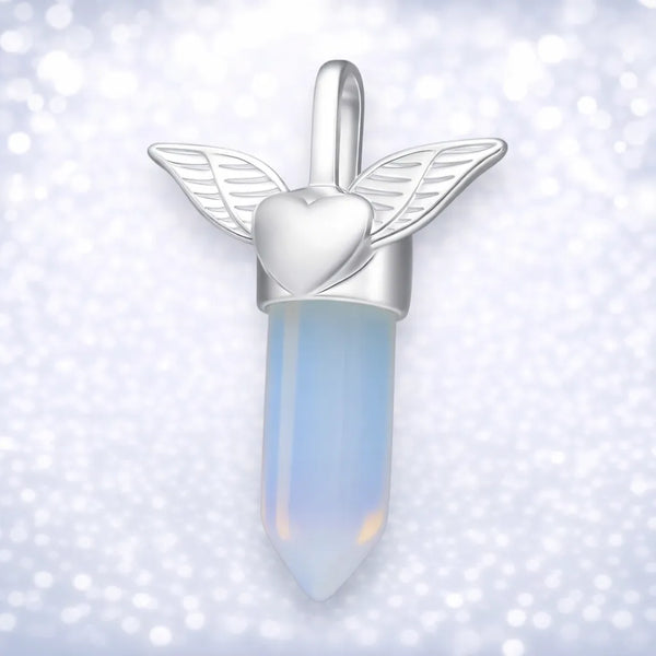 Colgante corazón detente piedra luna