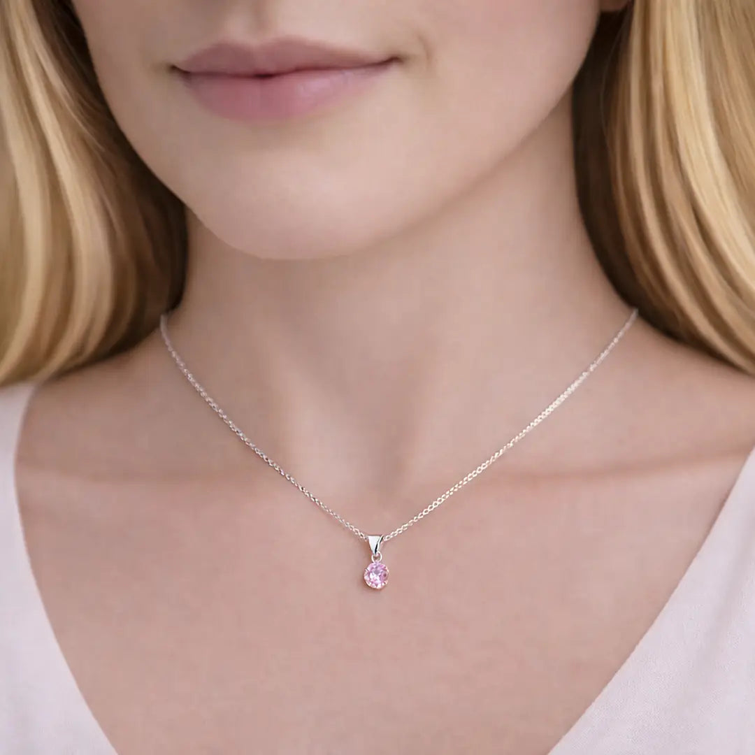 Collar punto luz 4mm rosado