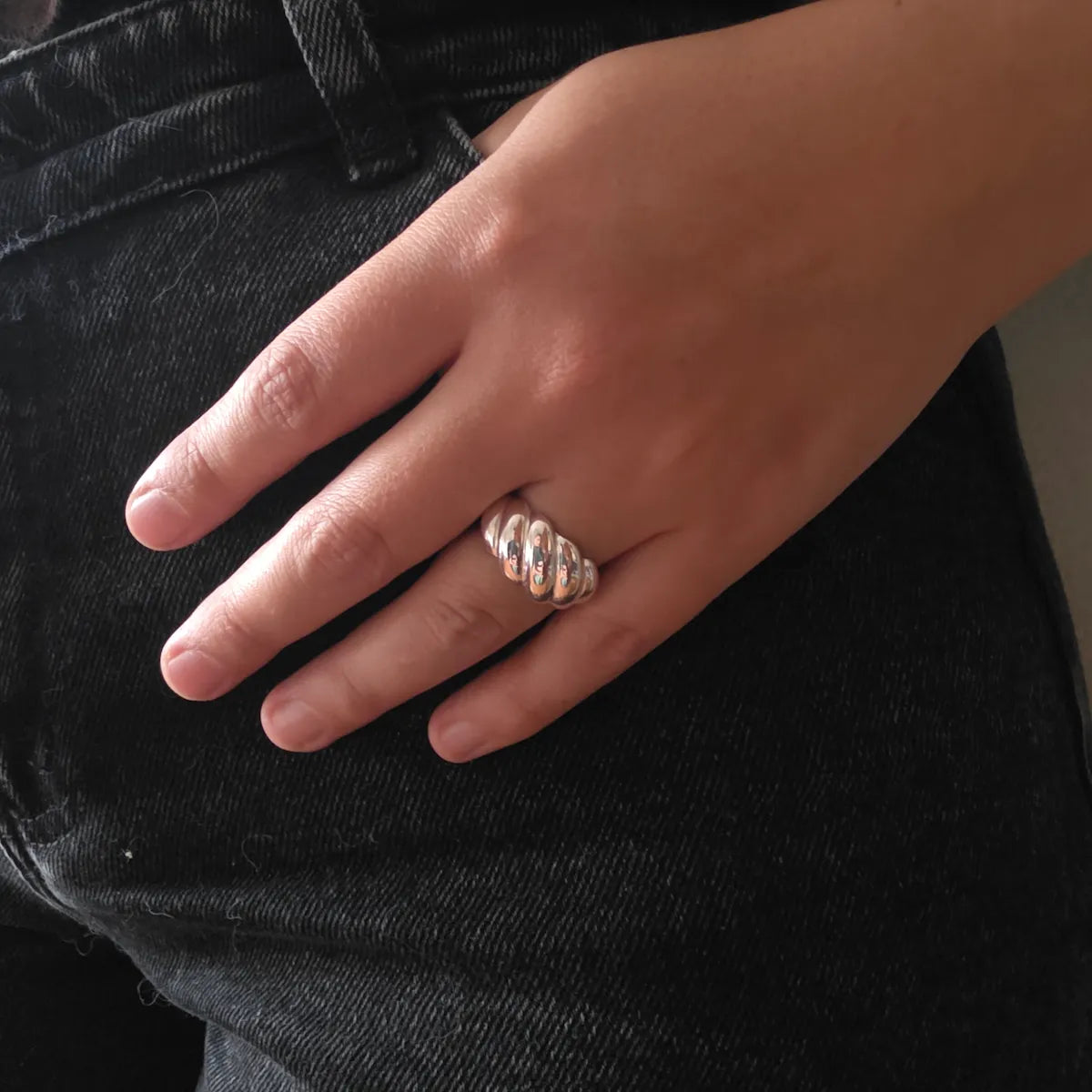 Anillo ajustable trenzado 9mm