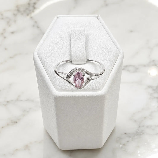 Anillo solitario rosa