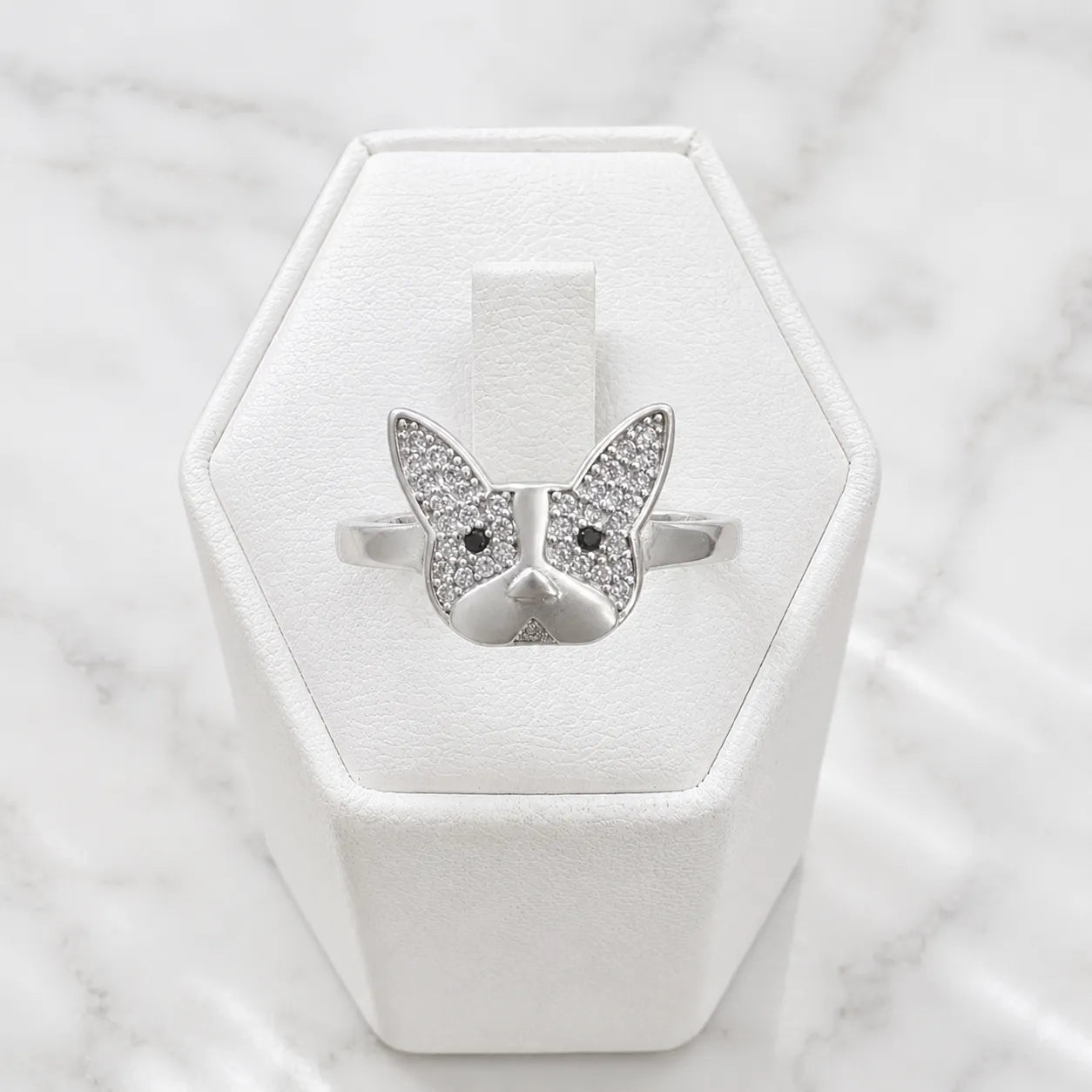 Anillo perro microcircón