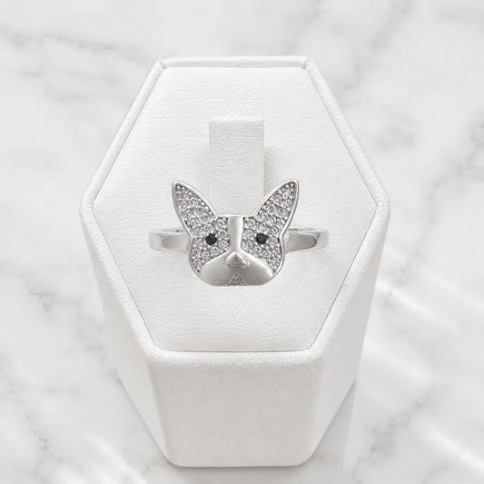 Anillo perro microcircón