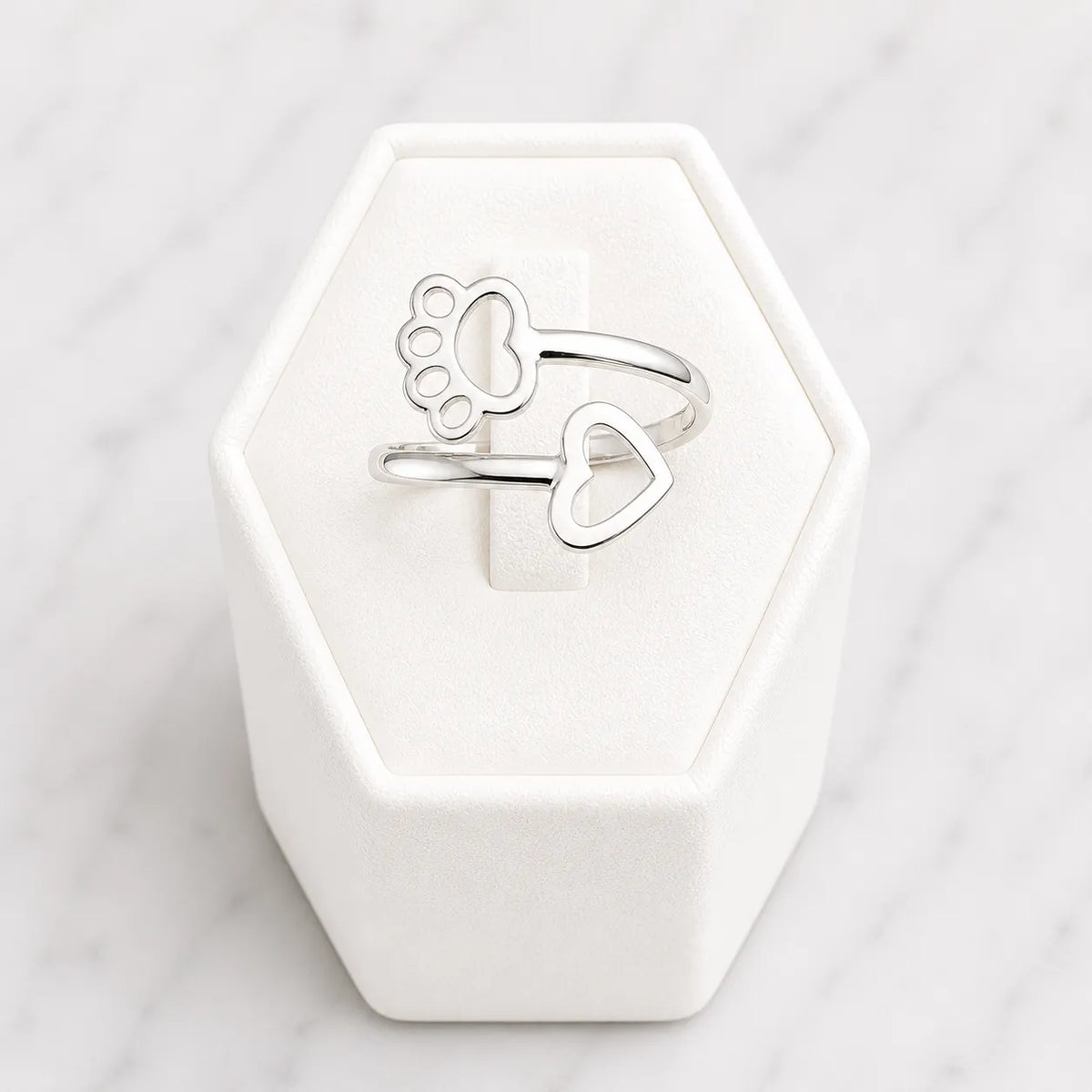 Anillo ajustable huella corazón - 15