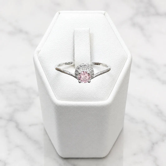 Anillo solitario rosa