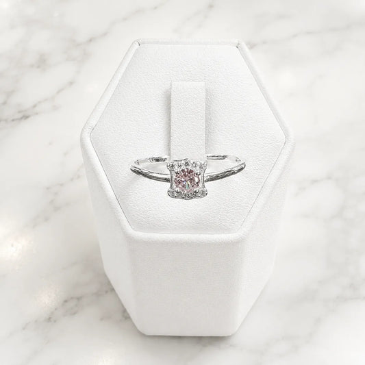 Anillo solitario rosa