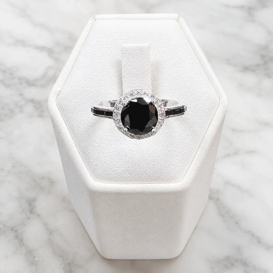 Anillo solitario circón onix