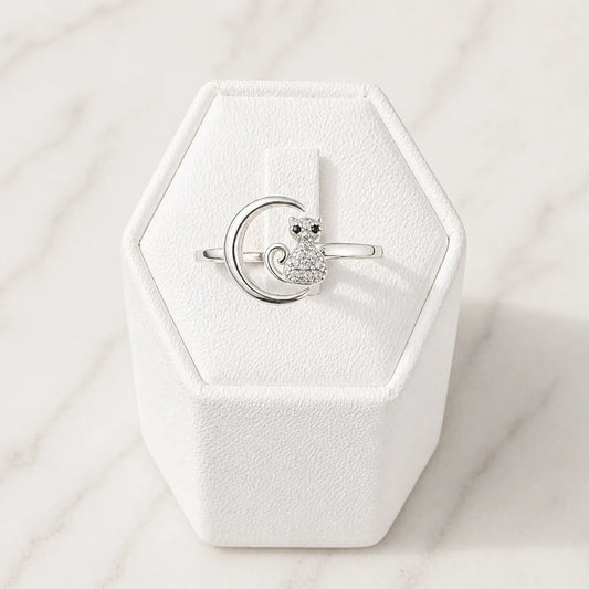 Anillo gato y luna
