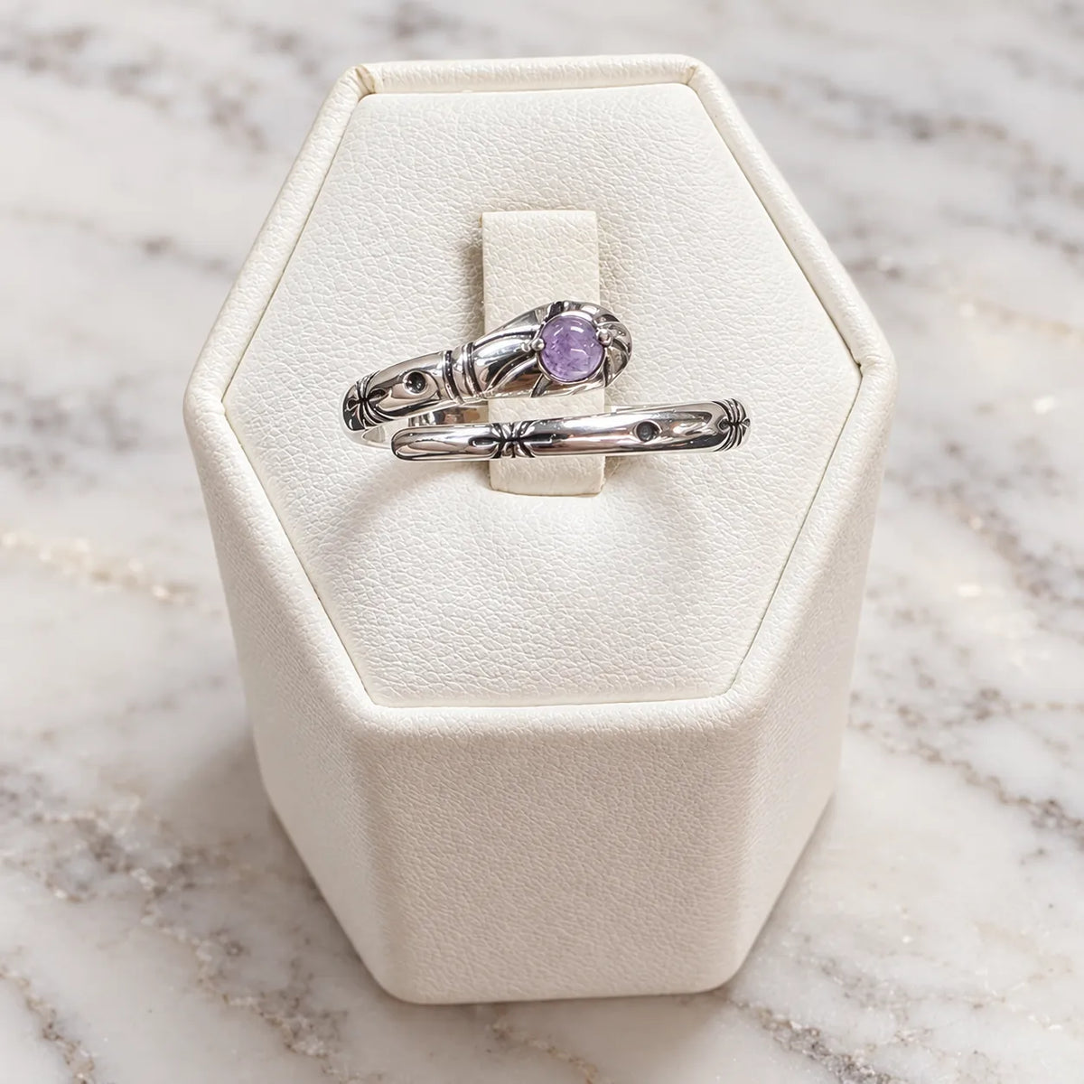 Anillo serpiente amatista