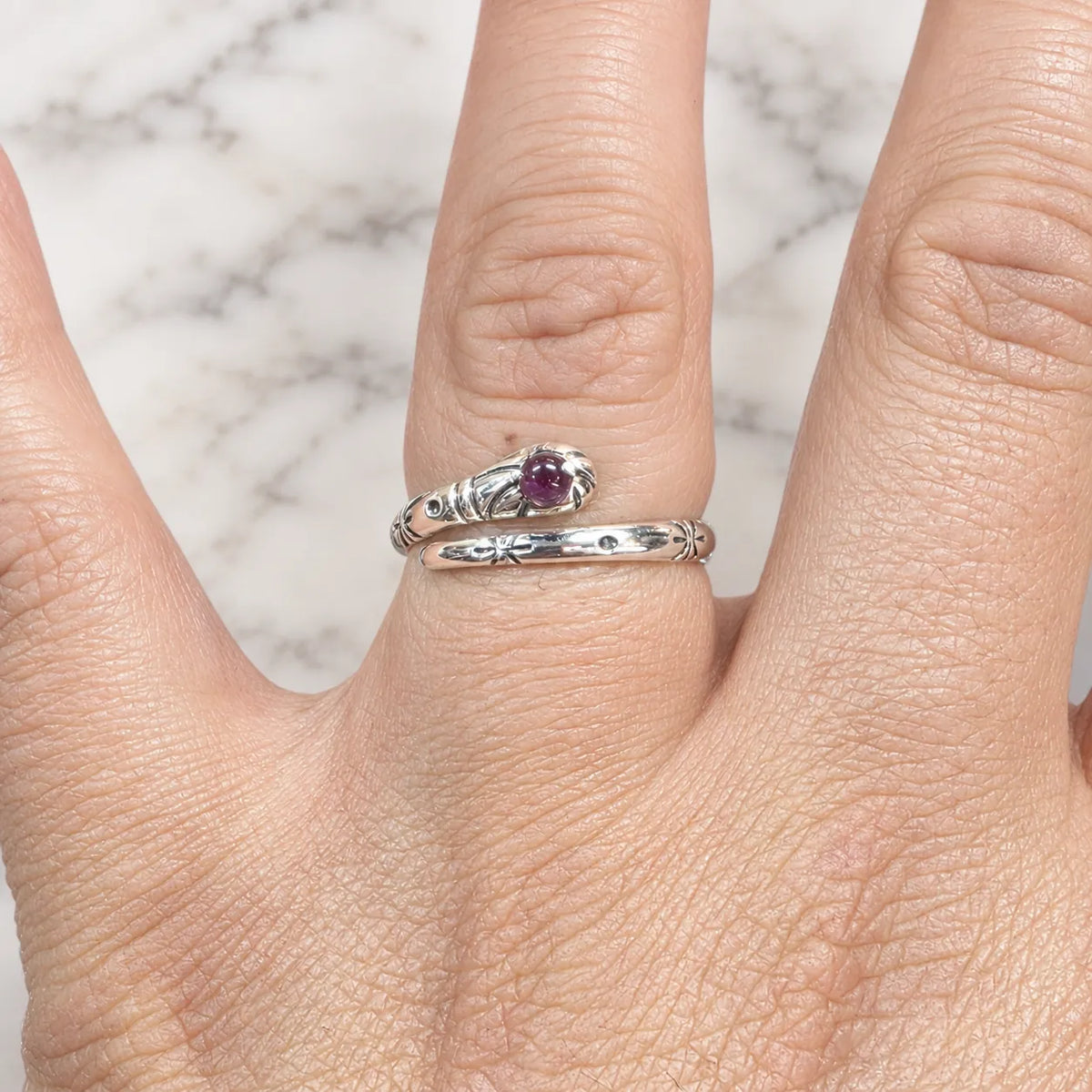 Anillo serpiente amatista