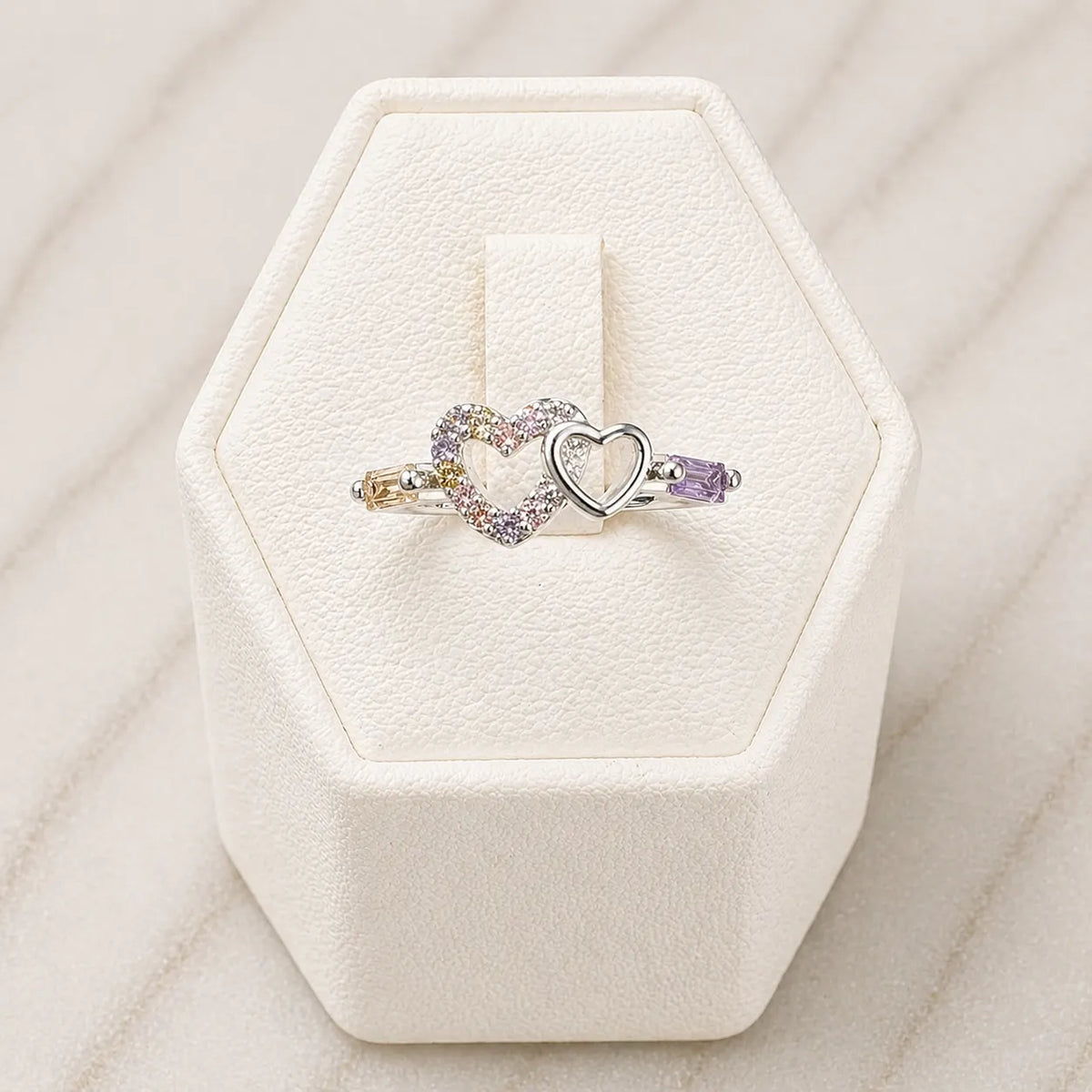 Anillo corazón microcircón - 3