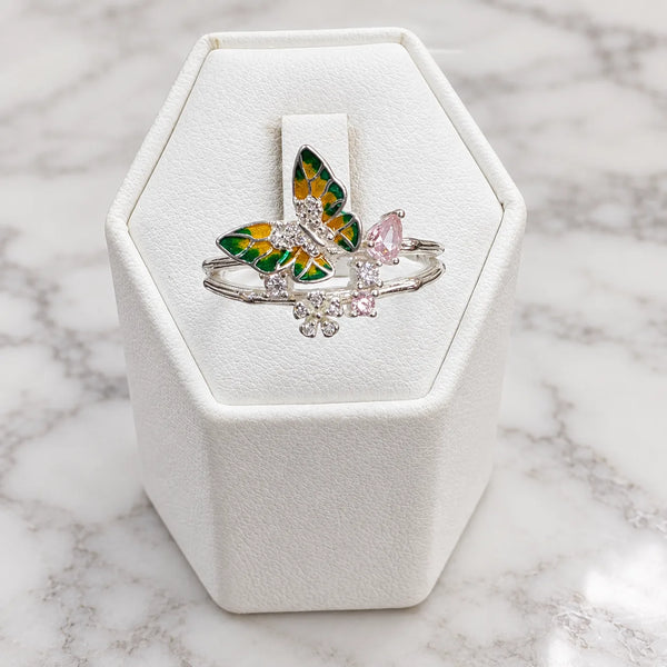 Anillo mariposa microcircón