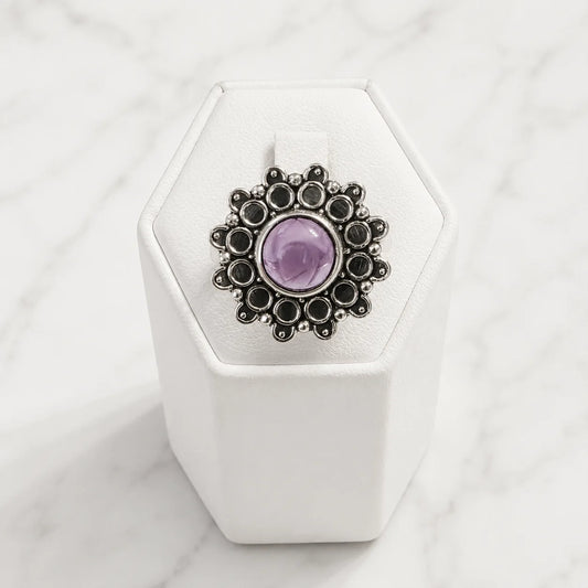 Anillo flor amatista