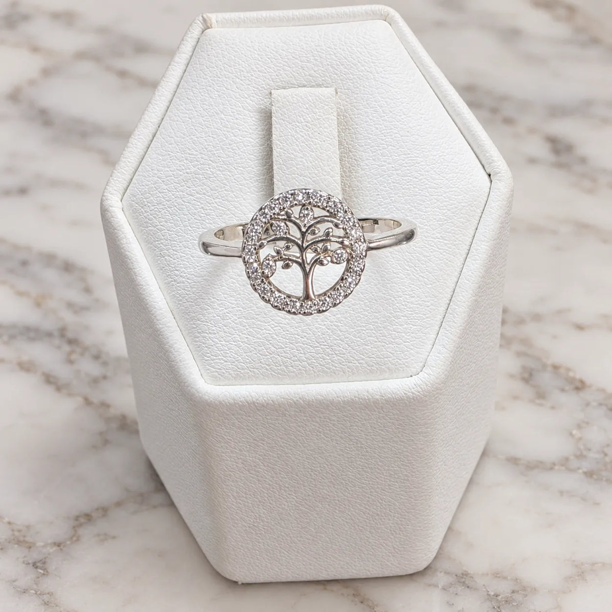 Anillo árbol de la vida microcircón