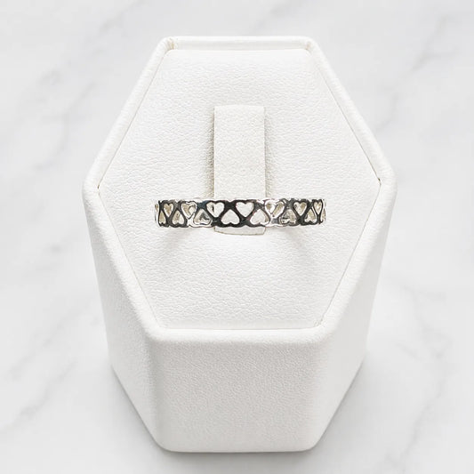 Anillo corazones calados